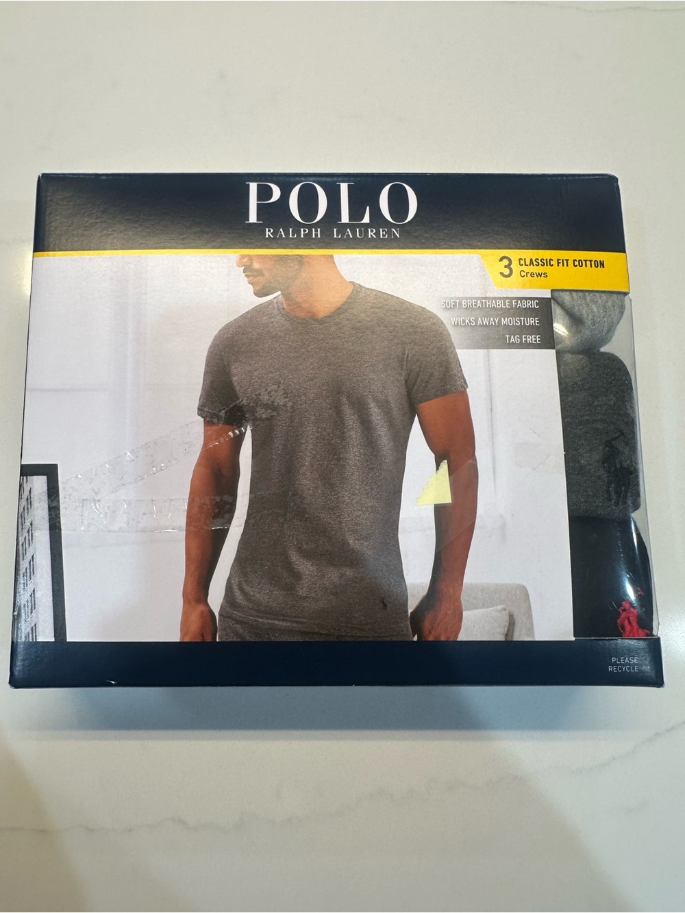 Polo by Ralph Lauren Men’s Heather Gray Crew Neck T-Shirt (3-Pack) 2XL New